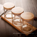 spice glass jar wood lid wholesale glass storage jar GSJ-41S